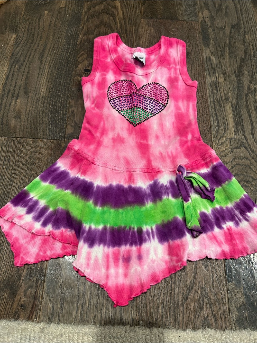 Girls Boutique Tie-Dye Heart Tank Dress - Size XS (4T)